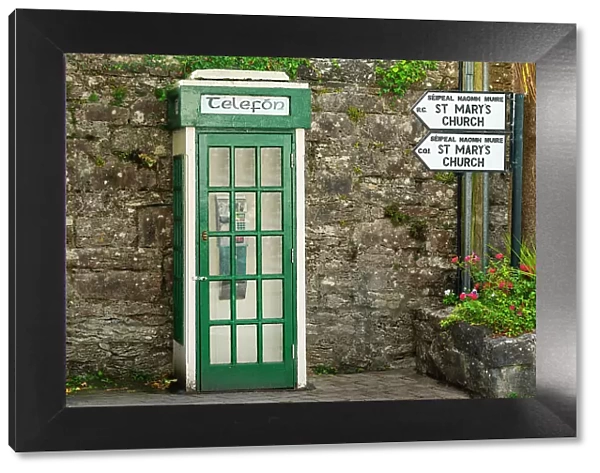 Ireland, Co. Mayo, Cong, traditional Irish telephone box