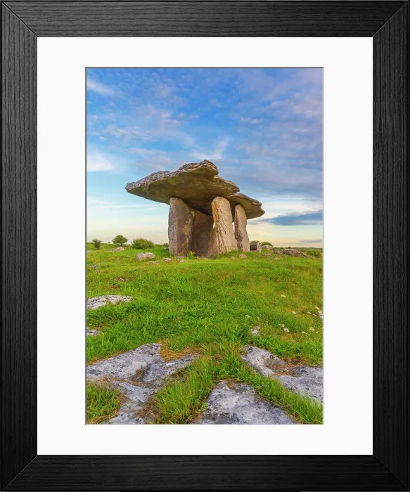 Framed Print : Ireland, Co. Clare, The Burren, Poulnabrone dolmen, ancient neolithic monument Framed Print : Ireland, Co. Clare, The Burren, Poulnabrone dolmen, ancient neolithic monument