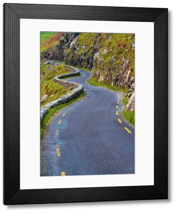 Framed Print : Ireland, Co. Kerry, Dingle, Slea Head, winding country road