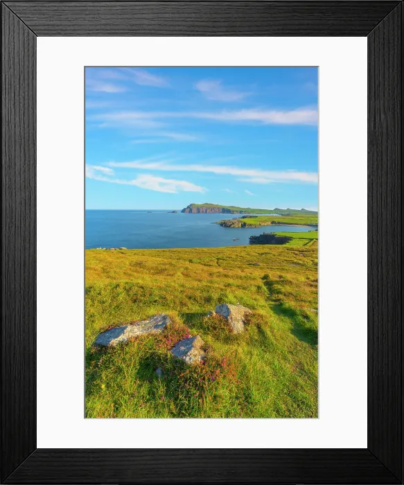 Framed Print : Ireland, Co. Kerry, Dingle, Clogher Head and Three Sisters Framed Print : Ireland, Co. Kerry, Dingle, Clogher Head and Three Sisters