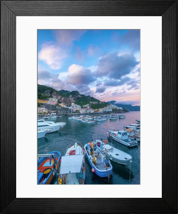 Framed Print : Marina Grande at Dusk, Amalfi, Campania, Italy Framed Print : Marina Grande at Dusk, Amalfi, Campania, Italy