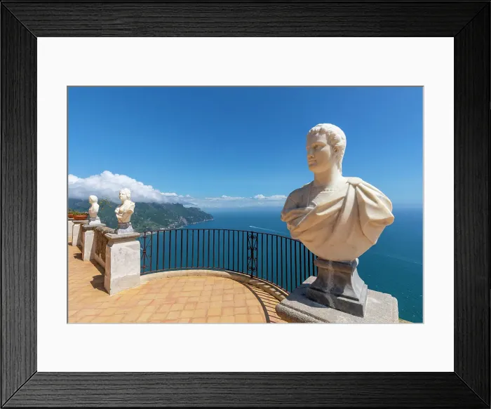 Framed Print : Terrazza dell'lnfinito at the Villa Cimbrone, Ravello, Amalfi Coast, Campania, Italy Framed Print : Terrazza dell'lnfinito at the Villa Cimbrone, Ravello, Amalfi Coast, Campania, Italy