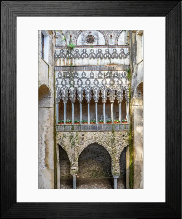 Framed Print : The Moorish Cloister at Villa Rufolo, Ravello, Amalfi Coast, Campania, Italy Framed Print : The Moorish Cloister at Villa Rufolo, Ravello, Amalfi Coast, Campania, Italy