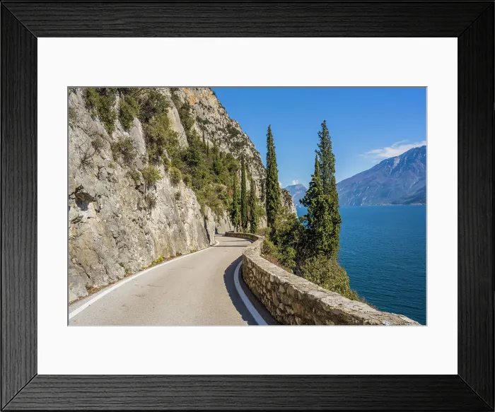Framed Print : Strada della Forra scenic drive, Tremosine sul Garda, Lake Garda, Lombardy, Italy