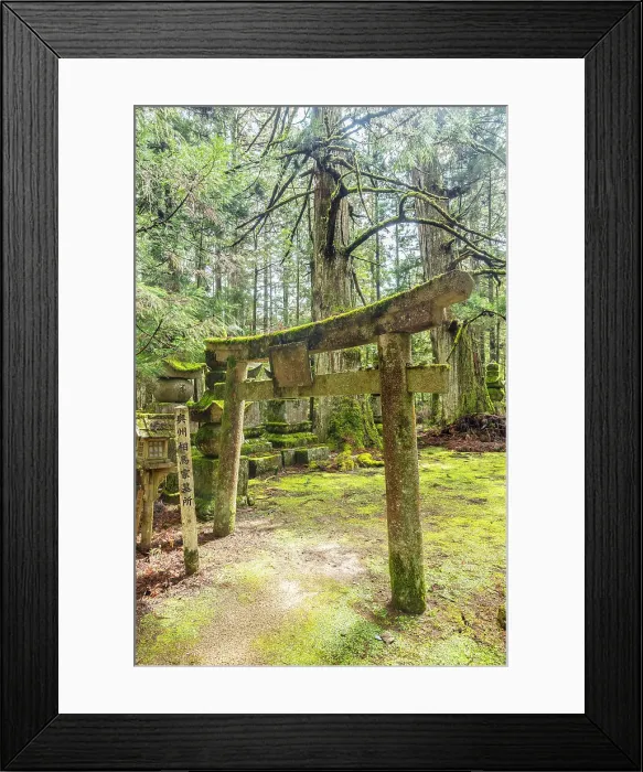 Framed Print : Okunoin Cemetery in Koya, Mount Koya, Kansai region, Honshu, Japan