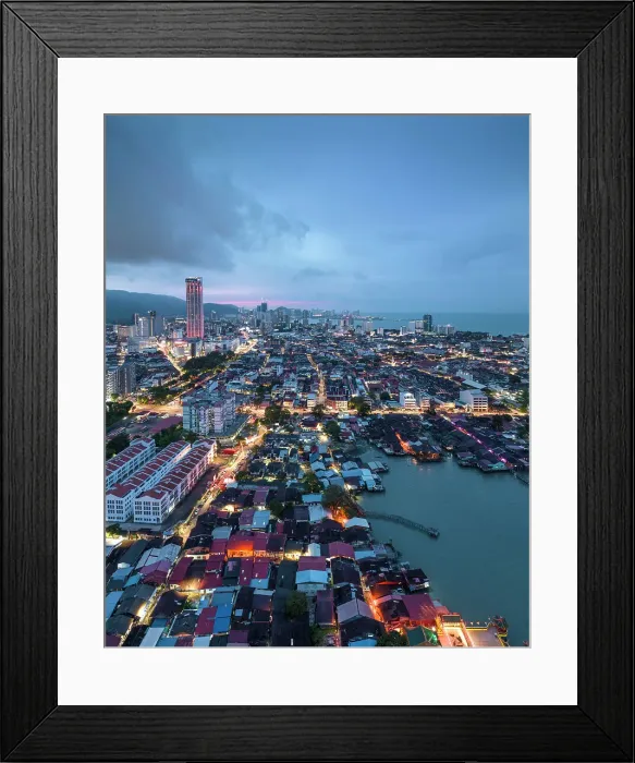 Framed Print : George Town, Pulau Pinang, Penang, Malaysia, Asia
