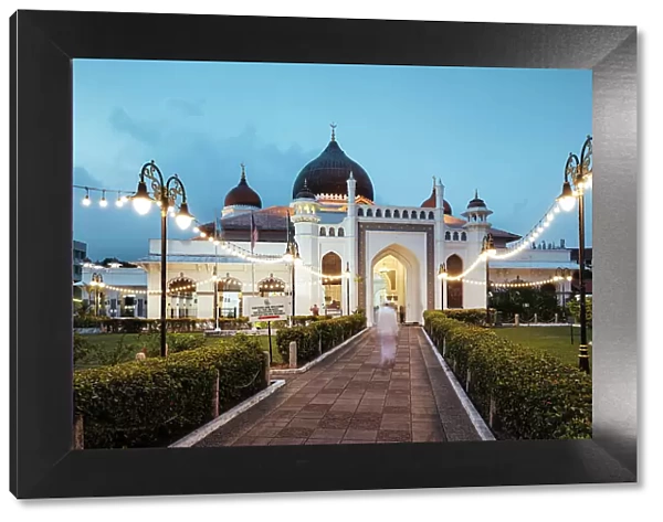 Kapitan Keling Mosque at dusk, George Town, Pulau Pinang, Penang, Malaysia, Asia