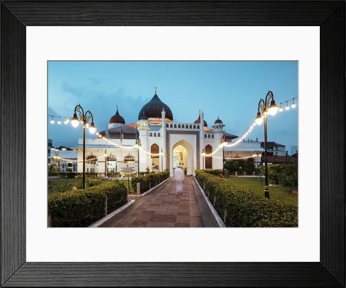 Framed Print : Kapitan Keling Mosque at dusk, George Town, Pulau Pinang, Penang, Malaysia, Asia Framed Print : Kapitan Keling Mosque at dusk, George Town, Pulau Pinang, Penang, Malaysia, Asia