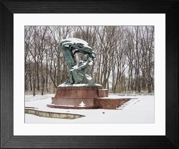 Framed Print : Chopin Monument, Lazienki Park or Royal Baths Park, winter, Warsaw, Masovian Voivodeship, Poland