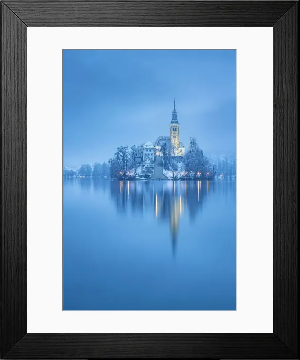 Framed Print : Assumption of Mary's Pilgrimage Church and Bled Island in snow, Lake Bled, Slovenia Framed Print : Assumption of Mary's Pilgrimage Church and Bled Island in snow, Lake Bled, Slovenia