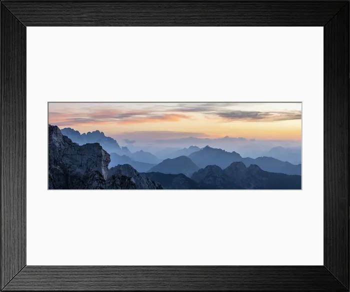Framed Print : Sunset over the Julian Alps from Mangart Saddle, Triglav National Park, Slovenia Framed Print : Sunset over the Julian Alps from Mangart Saddle, Triglav National Park, Slovenia
