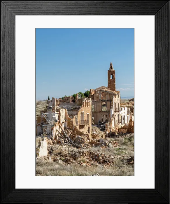 Framed Print : View of the abandoned village of Belchite as a result of the Spanish Civil War, Belchite, Aragon, Spain Framed Print : View of the abandoned village of Belchite as a result of the Spanish Civil War, Belchite, Aragon, Spain