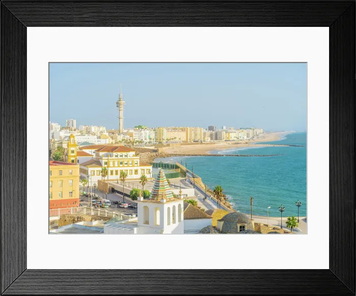 Framed Print : Elevated view over Cadiz, Andalusia, Spain