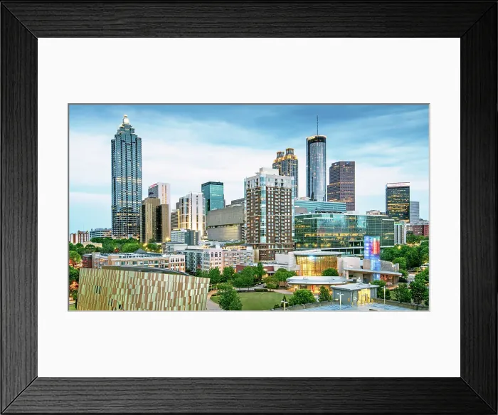 Framed Print : USA, Atlanta, Georgia, Downtown Skyline, Fulton County, Dusk Framed Print : USA, Atlanta, Georgia, Downtown Skyline, Fulton County, Dusk