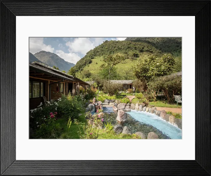 Framed Print : View of Spa Hotel, Termas de Papallacta, Napo, Ecuador