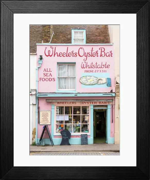 Framed Print : Wheelers Oyster Bar, the oldest restaurant in Whitstable, founded in 1856, Kent, England Framed Print : Wheelers Oyster Bar, the oldest restaurant in Whitstable, founded in 1856, Kent, England