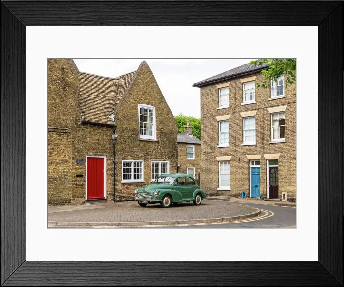Framed Print : Morris Minor in Ely, Cambridgeshire, England Framed Print : Morris Minor in Ely, Cambridgeshire, England