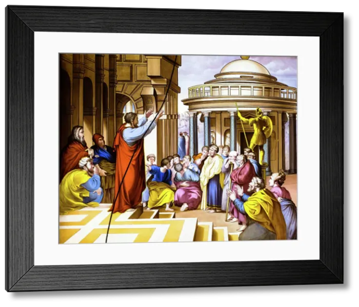 Framed Print : St Paul preaching in Athens, c 1820, unknown artist, The Stained Glass Museum, Ely Cathedral, Ely, Cambridgeshire, England Framed Print : St Paul preaching in Athens, c 1820, unknown artist, The Stained Glass Museum, Ely Cathedral, Ely, Cambridgeshire, England