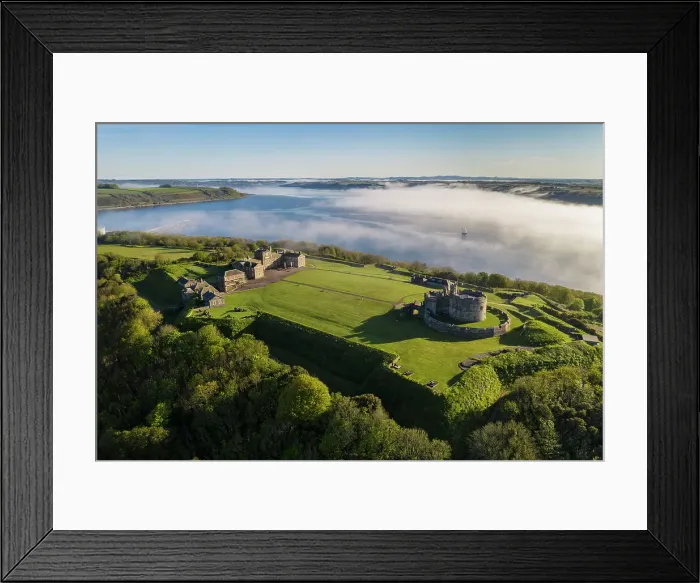 Framed Print : Aerial view of Pendennis Castle in Falmouth, Cornwall, England. Spring (May) 2023