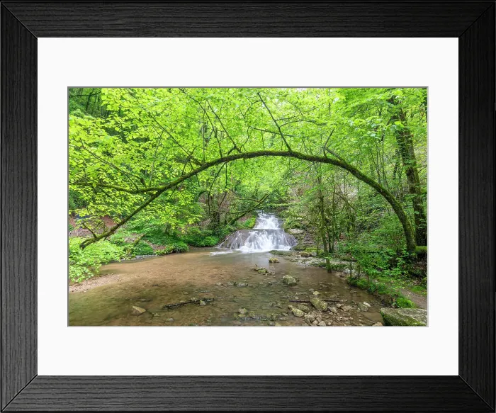 Framed Print : France, Occitanie, Lot, a waterfall near Autoire village Framed Print : France, Occitanie, Lot, a waterfall near Autoire village