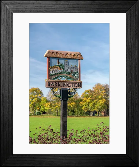 Framed Print : UK, England, Cambridgeshire, Barrington, Village Sign Framed Print : UK, England, Cambridgeshire, Barrington, Village Sign