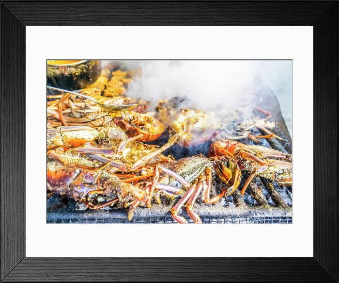Framed Print : Grilled Lobster, Carriacou, Greneda, Caribbean