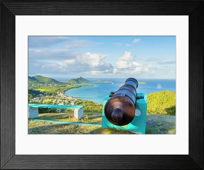 Framed Print : Elevated view over Hillsborough, Carriacou Island, Grenada, Caribbean Framed Print : Elevated view over Hillsborough, Carriacou Island, Grenada, Caribbean