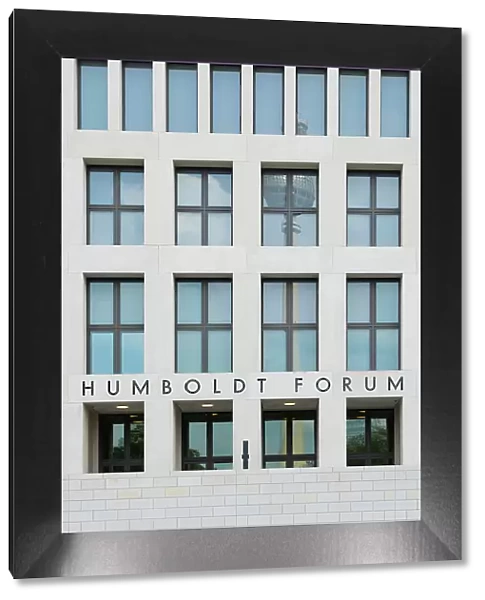 Facade of Humboldt Forum and TV tower reflecting in its windows, Museum Island, UNESCO, Mitte, Berlin, Germany