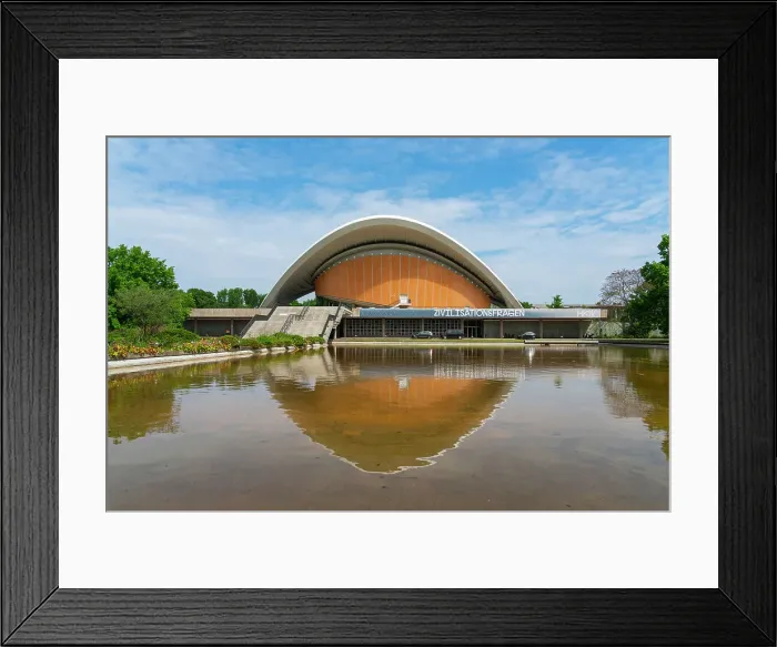 Framed Print : House of World Cultures (Haus der Kulturen der Welt) reflection on Wasserbecken, Berlin, Germany Framed Print : House of World Cultures (Haus der Kulturen der Welt) reflection on Wasserbecken, Berlin, Germany