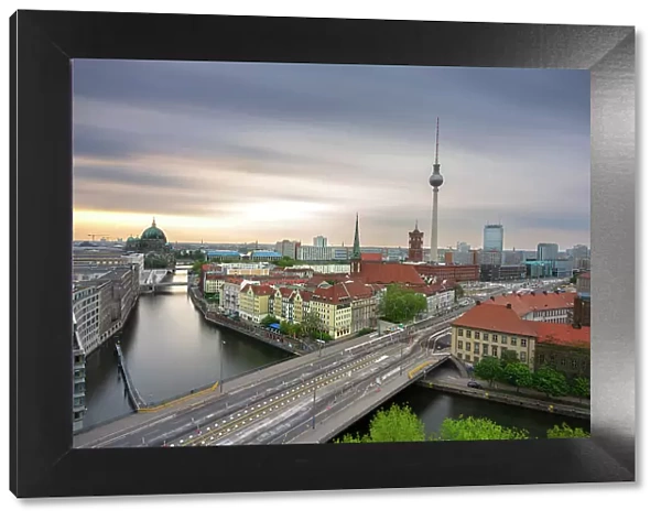 Berlin skyline with Berlin Cathedral, TV Tower and Spree River, Berlin, Germany