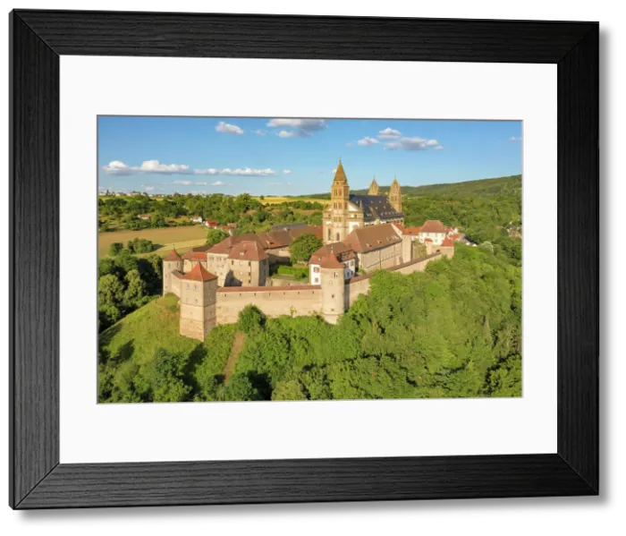 Framed Print : Benedictine monastery Comburg, Steinbach, Kocher Valley, Schwabisch Hall, Hohenlohe, Baden-Wurttemberg; Germany Framed Print : Benedictine monastery Comburg, Steinbach, Kocher Valley, Schwabisch Hall, Hohenlohe, Baden-Wurttemberg; Germany