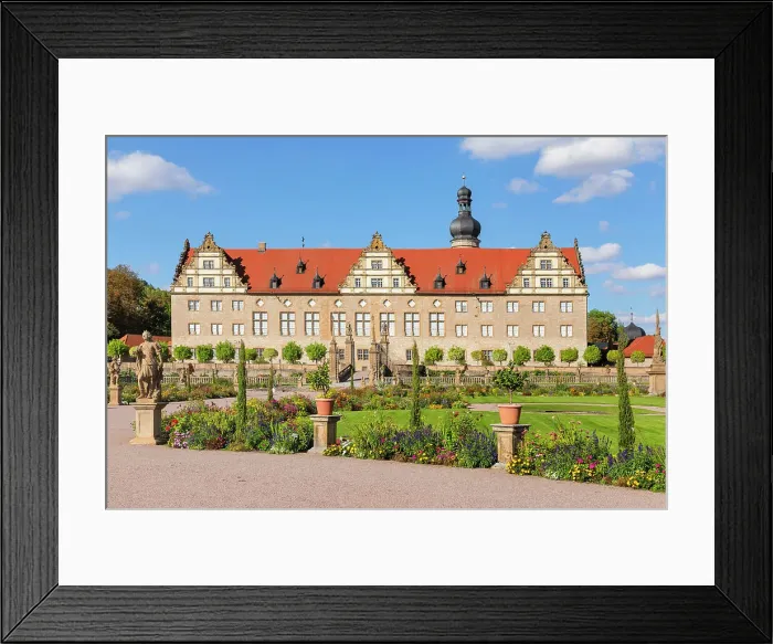 Framed Print : Weikersheim Renaissance Castle with baroque garden in Taubertal Valley, Weikersheim, Romantic Road, Baden-Wurttemberg; Germany Framed Print : Weikersheim Renaissance Castle with baroque garden in Taubertal Valley, Weikersheim, Romantic Road, Baden-Wurttemberg; Germany