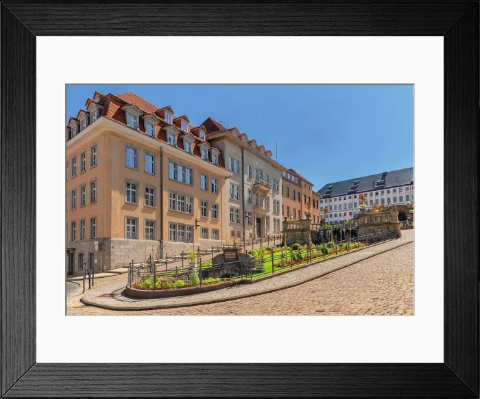 Framed Print : Fountain system Wasserkunst at Schlossberg with Friedenstein Castle, Gotha, Thuringia, Germany Framed Print : Fountain system Wasserkunst at Schlossberg with Friedenstein Castle, Gotha, Thuringia, Germany