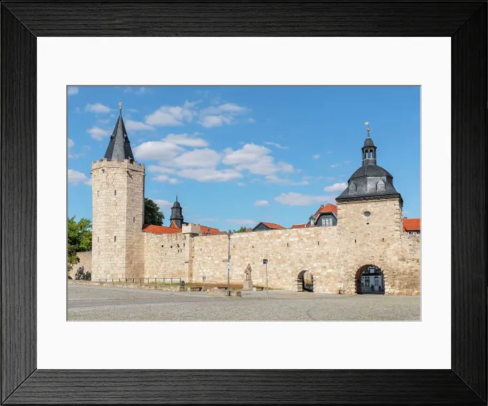 Framed Print : City wall with Frauentor gate, Muhlhausen, Thuringia, Germany Framed Print : City wall with Frauentor gate, Muhlhausen, Thuringia, Germany