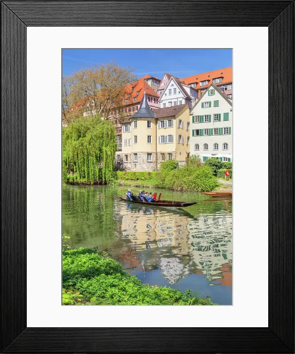 Framed Print : Historic cenre with Holderlinturm tower on Neckar River, Tubingen, Baden Wurttemberg, Germany