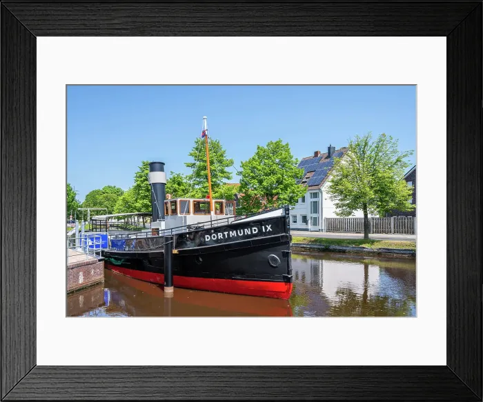 Framed Print : Historical steam ship at Papenburg, Emsland, Lower Saxony, Germany Framed Print : Historical steam ship at Papenburg, Emsland, Lower Saxony, Germany