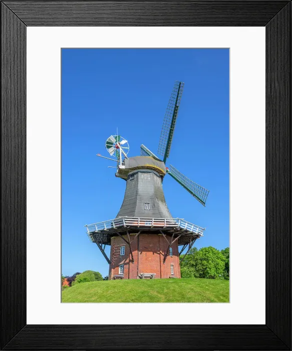Framed Print : Green mill at Greetsiel, Krummhorn, East Frisia, Lower Saxony, Germany Framed Print : Green mill at Greetsiel, Krummhorn, East Frisia, Lower Saxony, Germany