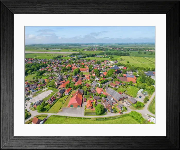 Framed Print : Aerail view at Rysum, Krummhorn, East Frisia, Lower Saxony, Germany Framed Print : Aerail view at Rysum, Krummhorn, East Frisia, Lower Saxony, Germany
