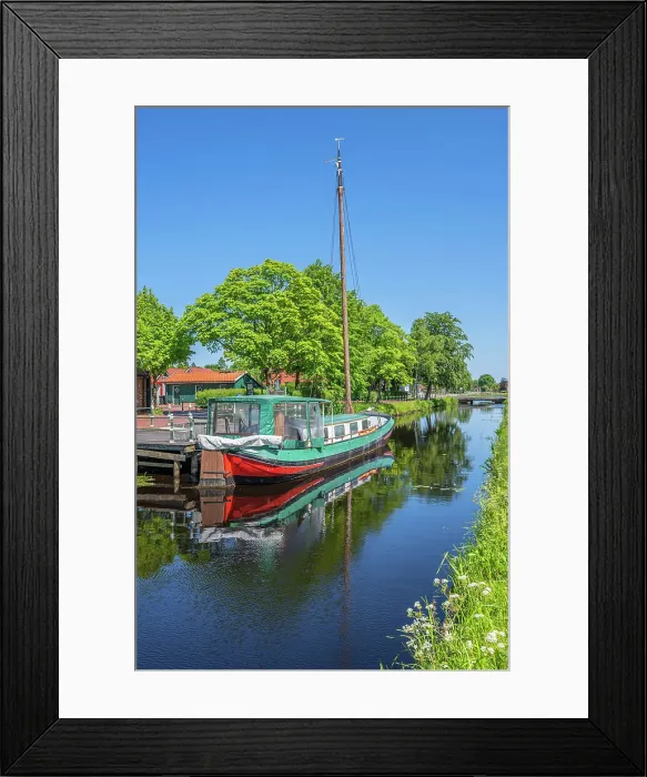 Framed Print : Turf ship at Groszefehn, East Frisia, Lower Saxony, Germany Framed Print : Turf ship at Groszefehn, East Frisia, Lower Saxony, Germany