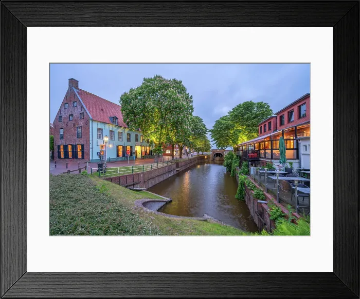 Framed Print : Greetsiel in the evening light, Krummhorn, East Frisia, Lower Saxony, Germany