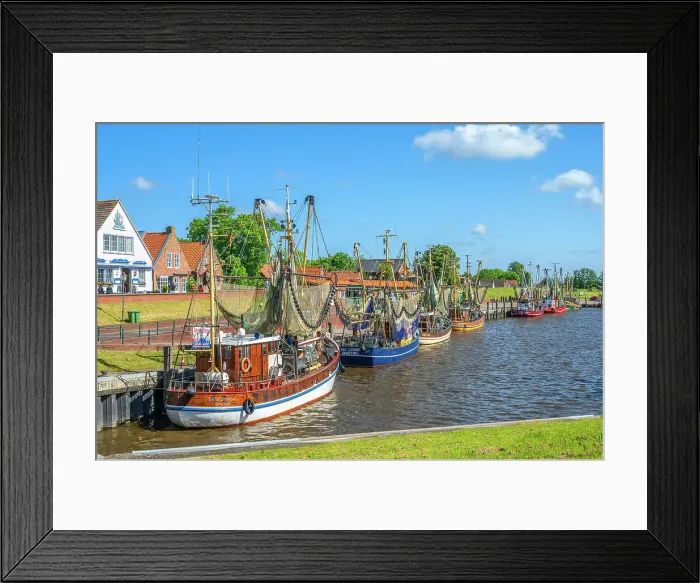 Framed Print : Harbor of Greetsiel in the morning light, Krummhorn, East Frisia, Lower Saxony, Germany Framed Print : Harbor of Greetsiel in the morning light, Krummhorn, East Frisia, Lower Saxony, Germany