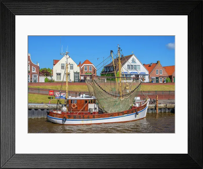 Framed Print : Harbor of Greetsiel in the morning light, Krummhorn, East Frisia, Lower Saxony, Germany Framed Print : Harbor of Greetsiel in the morning light, Krummhorn, East Frisia, Lower Saxony, Germany