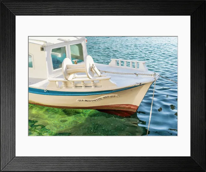Framed Print : Boat in Chora, Astypalaia, Dodecanese, Greek Islands, Greece