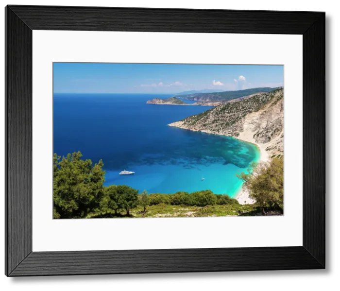 Framed Print : Myrtos Beach on the island of Kefalonia, Ionian Islands, Greece. Summer (June) 2023 Framed Print : Myrtos Beach on the island of Kefalonia, Ionian Islands, Greece. Summer (June) 2023