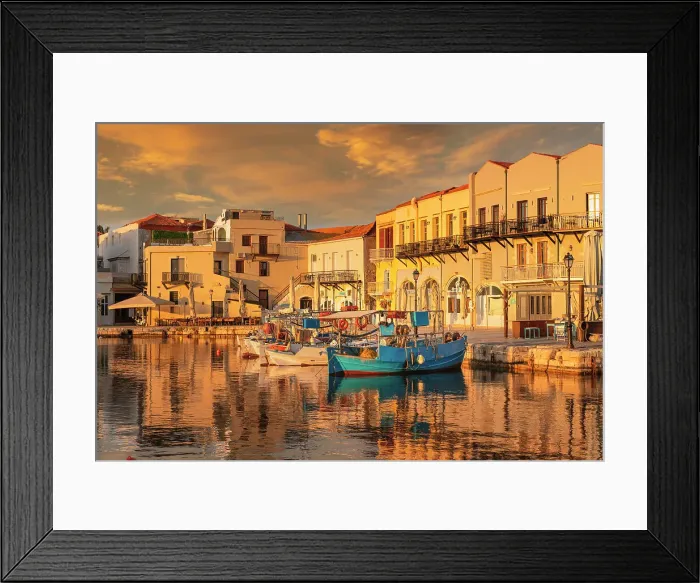 Framed Print : Venetian harbor, Rethymno, Crete, Greece