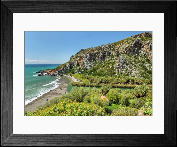 Framed Print : Palm beach of Preveli, Rethymno, Crete, Greece Framed Print : Palm beach of Preveli, Rethymno, Crete, Greece