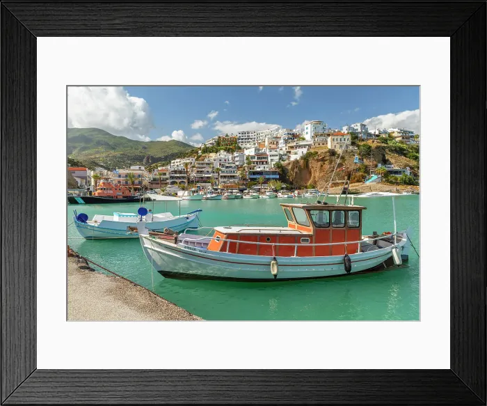 Framed Print : Port of Agia Galini, South Coast, Crete, Greece