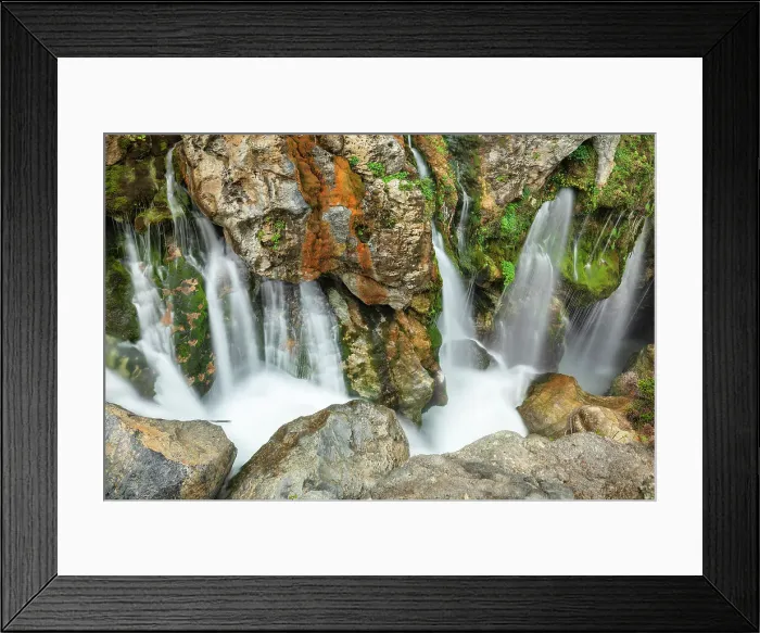 Framed Print : Waterfall in the gorge of Kourtaliotiko, Plakias, Rethymno, Crete, Greece