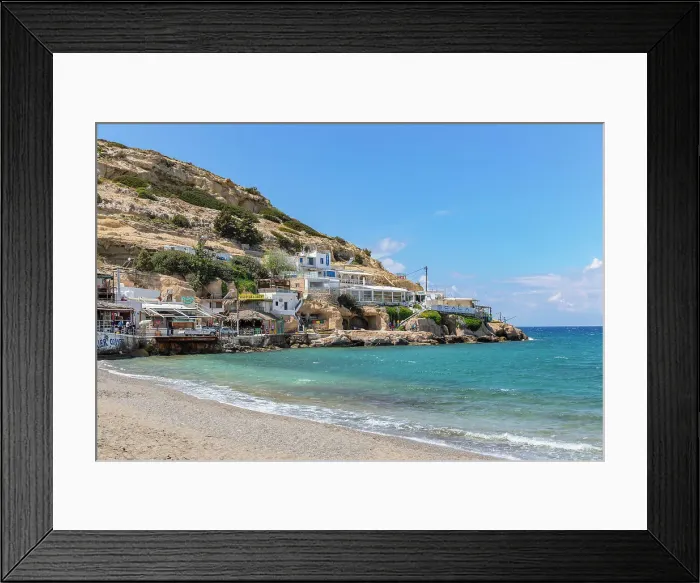 Framed Print : Beach of Matala, Iraklion, Crete, Greece Framed Print : Beach of Matala, Iraklion, Crete, Greece