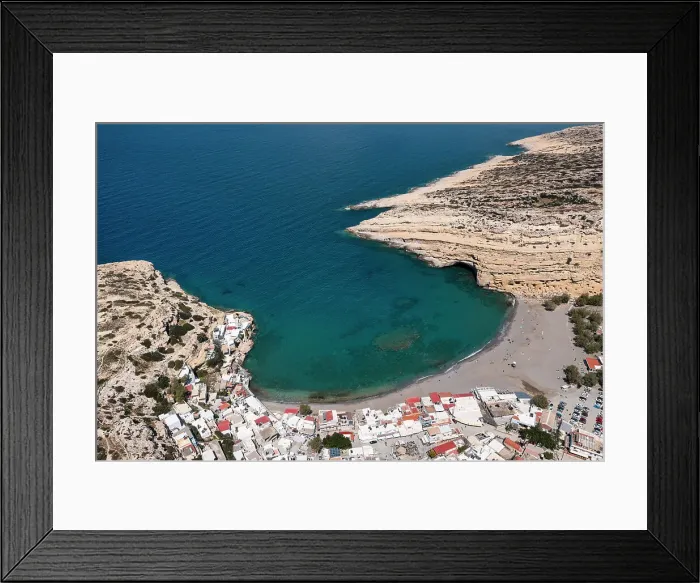 Framed Print : Bay and beach of Matala, Iraklion, Crete, Greece Framed Print : Bay and beach of Matala, Iraklion, Crete, Greece